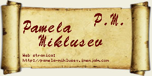 Pamela Miklušev vizit kartica
